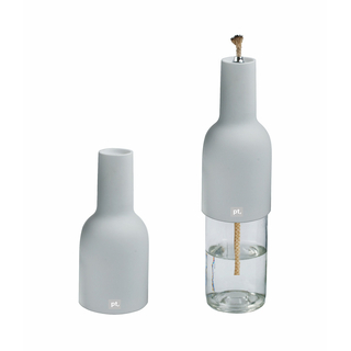 Oellampe llampe l Oel Lampe Glas Porzellan Glasflasche Korken und Docht 500 ml