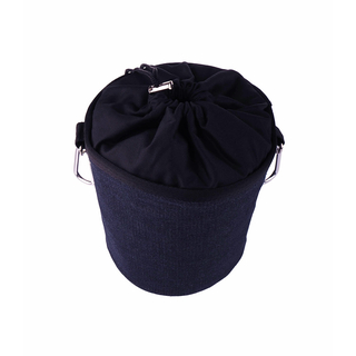 48 Wscheklammern Silber mit Softgrip und 1 Wscheklammerbeutel aus Baumwolle Blau-Schwarz