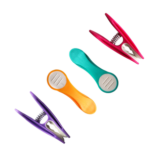 48 W�scheklammern mit Soft Grip Lila T�rkis Gelb Pink Wei�