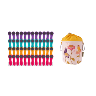 48 W�scheklammern mit Softgrip und 1 W�scheklammerbeutel aus Baumwolle