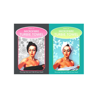 2er Set Turban Handtcher Schwarz & Wei