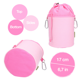 W�scheklammerbeutel Canvas mit 2 Karabinerhaken - Rosa-Pink