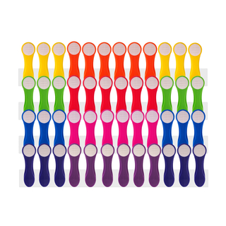 48 W�scheklammern im Regenbogen Design mit Softgrip Regenbogen-Wei�