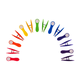 48 W�scheklammern im Regenbogen Design mit Softgrip Regenbogen-Wei�