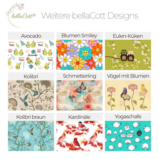 W�scheklammerbeutel aus Baumwolle mit zwei Karabinerhaken - Design Sonne