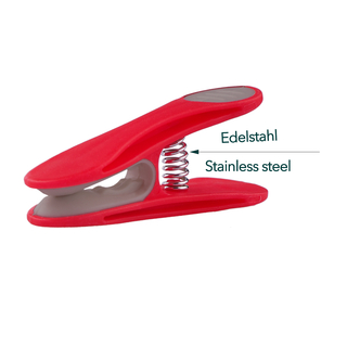 48 W�scheklammern mit Edelstahlfedern und Softgrip Rot-Grau