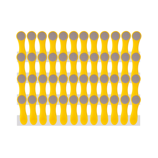 48 Wscheklammern mit Edelstahlfedern und Softgrip Gelb-Grau