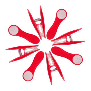 48 W�scheklammern mit Edelstahlfedern Rot-Wei�