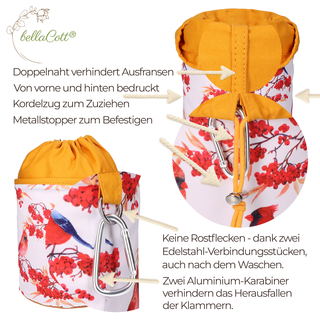 48 W�scheklammern Rot Wei� Edelstahl und 1 bellaCott W�scheklammerbeutel Retro Red