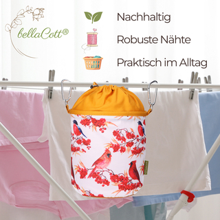 48 W�scheklammern Rot Wei� Edelstahl und 1 bellaCott W�scheklammerbeutel Retro Red