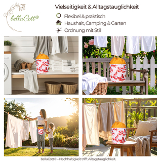 96 W�scheklammern Rot Wei� Edelstahl und 1 bellaCott W�scheklammerbeutel Retro Red