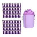 96 W�scheklammern Flieder Grau Edelstahl und 1 Canvas...