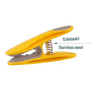 48 W�scheklammern Gelb Grau Edelstahl und 1 bellaCott W�scheklammerbeutel Schildkr�te