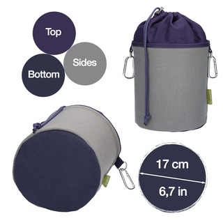 48 W�scheklammern mit Softgrip Blau Gr�n Wei� Lila Anthrazit und 1 Canvas W�scheklammerbeutel Grau Blau