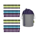 96 W�scheklammern mit Softgrip Blau Gr�n Wei� Lila...