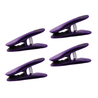 48 W�scheklammern mit Softgrip Lila Anthrazit und 1 Canvas W�scheklammerbeutel Flieder