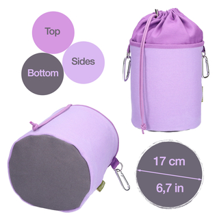 96 W�scheklammern mit Softgrip Lila Anthrazit und 1 Canvas W�scheklammerbeutel Flieder