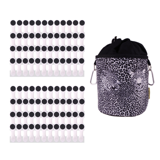 96 Wscheklammern mit Softgrip Wei Anthrazit und 1 bellaCott Wscheklammerbeutel Leopard Schwarz