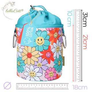 bellaCott Wscheklammerbeutel Smiley Blumen &ndash; 18 x 31 cm