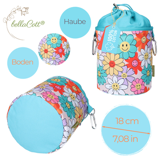 bellaCott Wscheklammerbeutel Smiley Blumen &ndash; 18 x 31 cm
