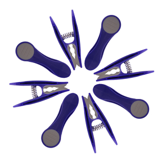 48 W�scheklammern Indigo Grau Edelstahl, 1 bellaCott W�scheklammerbeutel Smileys