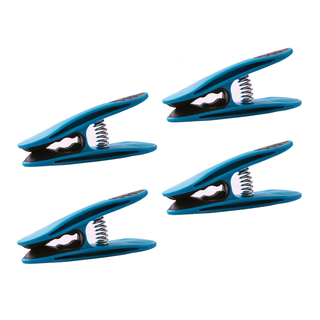 48 Wscheklammern mit Softgrip Blau Anthrazit und 1 Canvas Wscheklammerbeutel Schwarz
