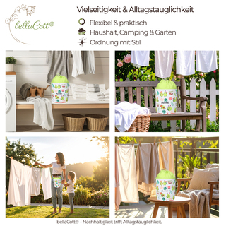48 Wscheklammern mit Softgrip Grn Anthrazit und 1 bellaCott Wscheklammerbeutel Avocado
