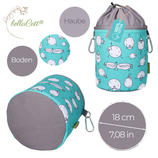 48 Wscheklammern mit Softgrip Silber Anthrazit und 1 bellaCott Wscheklammerbeutel Yogaschafe